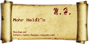 Mohr Helén névjegykártya