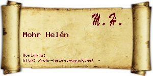 Mohr Helén névjegykártya